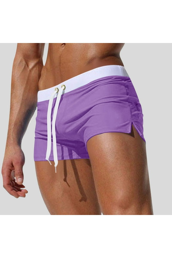 Mens Swimwear Short Swim Trunks with Zipper Pocket