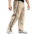 thumbnail image 1 of Dovford Mens Tear Away Basketball Pants Loose Fit Active Workout Pants High Split Snap Button Post Surgery Sweatpants, 1 of 5