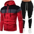 thumbnail image 1 of Dovford Mens Tracksuit 2 Piece Hoodie Full Zip Running Sports Jogger Set Side Stripe Sweatshirt Sweatpant Sweat Suits, 1 of 6
