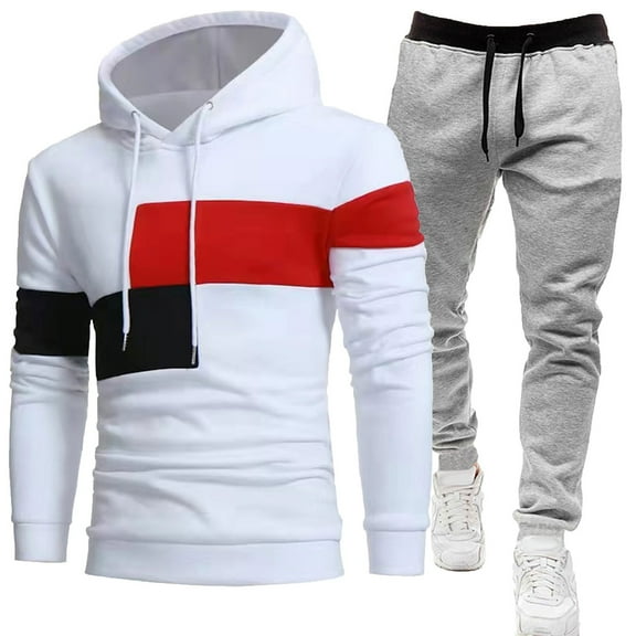 Dovford Mens Tracksuits 2 Piece Set New Sports Hoodie Sweat Suits Workout Jogging Suit with Kanga Pockets