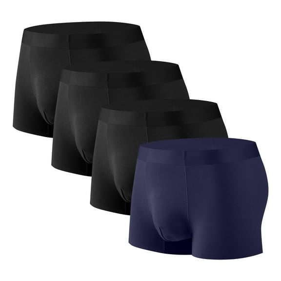 Dovford Mens Underwear Boxer Briefs Pouch Trunks Underwear for Men 1.5" No Fly Boxer Trunks 4-Pack