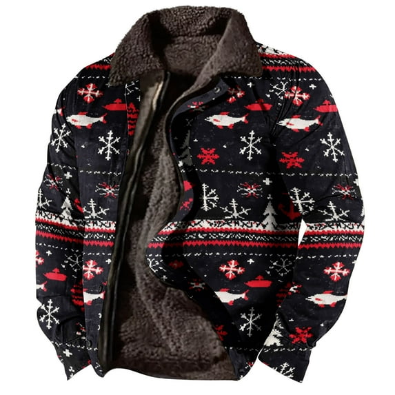 Dovford Mens Winter Jacket Western Jackets for Men Vintage Aztec Jacket Fleece Lined Coats Plus Size Cowby Coat 2025
