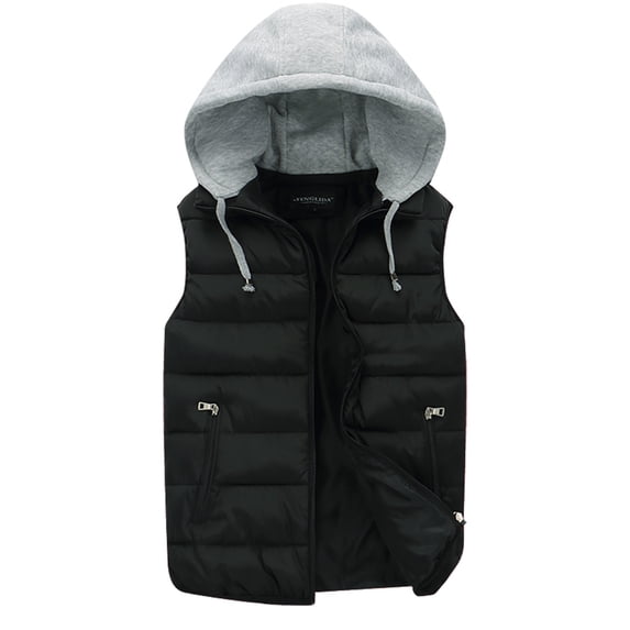 Dovford Mens Winter Puffer Vests Stand Collar Lightweight Outerwear Zip Up Quilted Bomber Jacket Vest Warm Softshell Vest