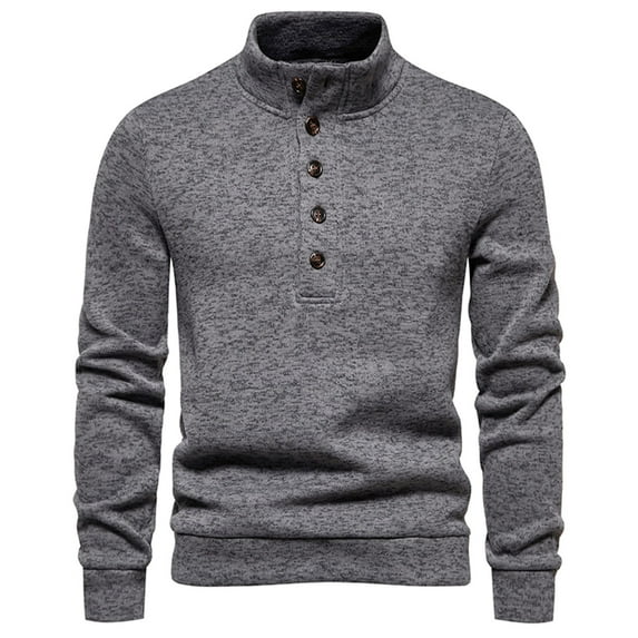 Dovford Mens Wool Sweater Pullover Lightweight Turtleneck Long Sleeve Knitted Three Button Sweaters