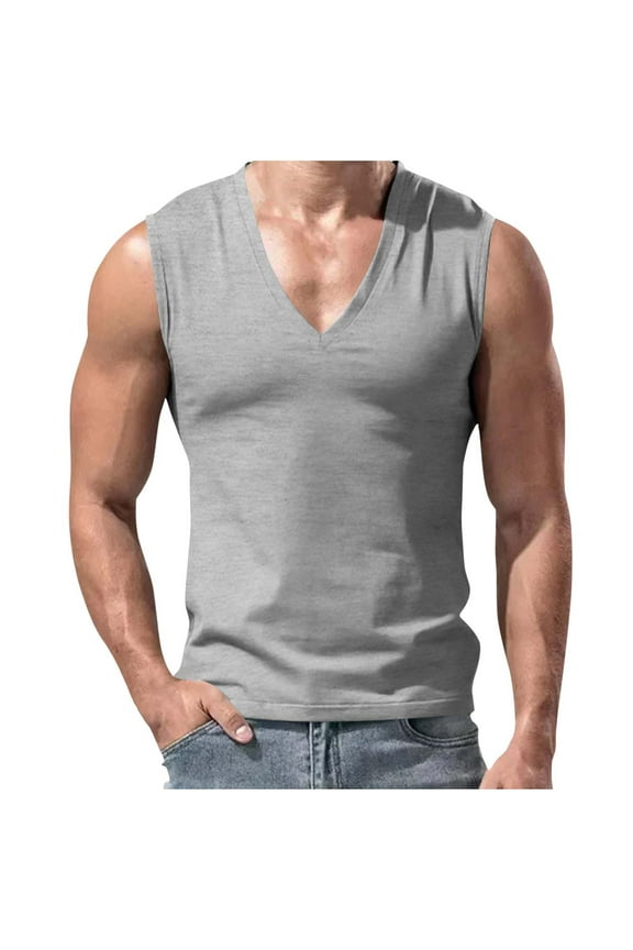Mens Workout Tank Tops Sleeveless V Neck Undershirt Breathable Athletic Tops Tactical Shirt Muscle T Shirts Casual