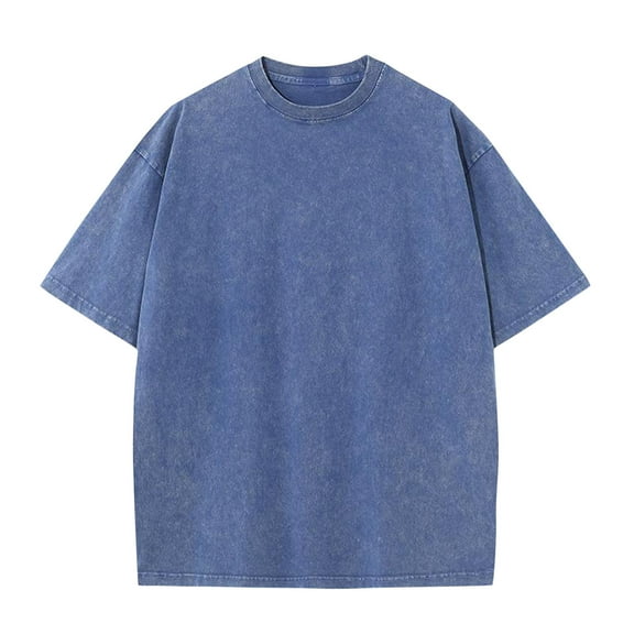 Dovford Oversized Unisex Vintage Acid Wash Tshirt Cotton Solid Streetwear Short Sleeve Casual Baggy Fit Shirts Tops for Men Women