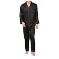 thumbnail image 1 of Dovford Pajamas Set Mens Silk Satin Pajamas Long Sleeve Long Pants Loungewear Two-Piece Sleepwear Button-Down Pj Set, 1 of 2