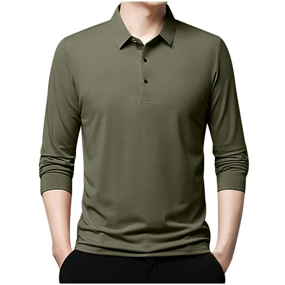 Dovford Polo Shirts for Men Long Sleeve Soft Cotton Collared Shirt