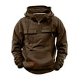 thumbnail image 1 of Dovford Quarter Zip Pullover Men Casual Tactical Hoodie 1/4 Zip Long Sleeve Hooded Sweatshirts Workout Cargo Hoodies, 1 of 5