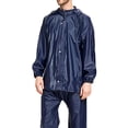 thumbnail image 1 of Dovford Rain Suits for Men Waterproof Heavy Duty Work Jacket with Elastic Pants Concealed Hood Weather Gear Combo Set, 1 of 1