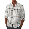 thumbnail image 1 of Dovford Regular Fit Casual Plaid Shirt for Men Cotton Long Sleeve Button Down Checked Shirts with Pocket, 1 of 6