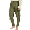 thumbnail image 1 of Dovford Renaissance Costume Men's Pirate Pants Medieval Ren Faire Viking Navigator Ankle Banded Trousers, 1 of 6