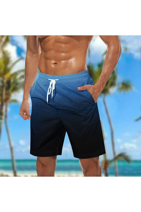 Swim Trunks Men 7 Inch Mesh Liner Stretch Men's Bathing Suit Swimming Trunks for Men Beach Shorts Print Swim Shorts