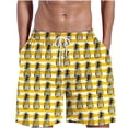 thumbnail image 1 of Dovford Swimming Shorts for Men Swimsuit Board Shorts Pineapple Print with Pockets Regular Fit Pull-on Drawstring Nylon Board Shorts, 1 of 5