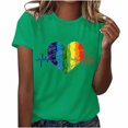 thumbnail image 1 of Dovford T Shirts Women Rainbows Heart Graphic Tees Shirts LGBT Shirts Casual Short Sleeve Tops, 1 of 7