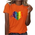 thumbnail image 1 of Dovford T Shirts Women Rainbows Heart Graphic Tees Shirts LGBT Shirts Casual Short Sleeve Tops, 1 of 7