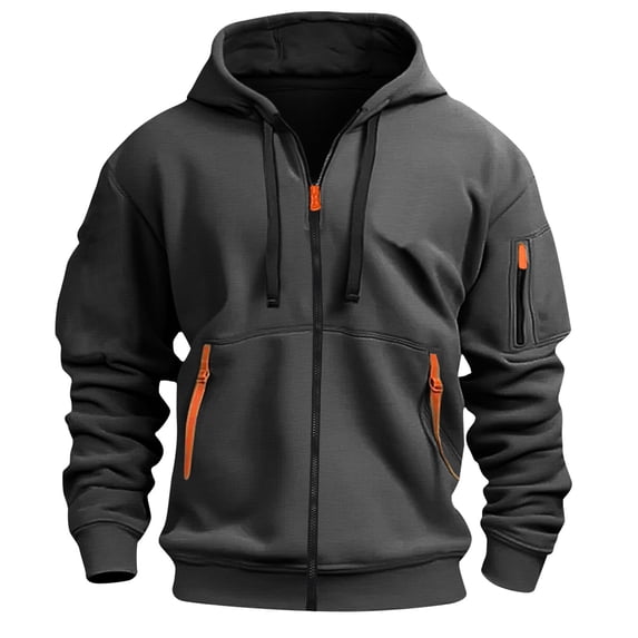 Dovford Tactical Hoodies For Men Full Zip Pullover Vintage Workout Hoodies With Pockets Military Tactical Sweatshirt
