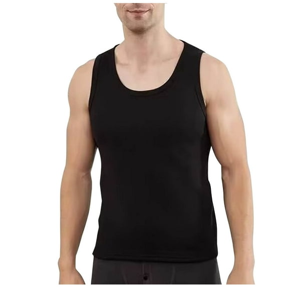 Dovford Thermal Tank Top Men Cotton Winter Warm Fleece Lined Underwear Sleeveless Vest Undershirt