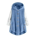 thumbnail image 1 of Dovford Thick Winter Coats for Women Causal Cute Sherpa Coats Fuzzy Fleece Warm Coats Button Down Long Sleeve Hooded Coat, 1 of 4