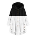 thumbnail image 1 of Dovford Thick Winter Coats for Women Causal Cute Sherpa Coats Fuzzy Fleece Warm Coats Button Down Long Sleeve Hooded Coat, 1 of 4
