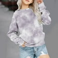 thumbnail image 1 of Dovford Tie Dye Print Shirtys for Girls Crewneck Oversized Sweatshirt Kids Fashion Long Sleeve Pullover Tops 1-12 Years, 1 of 5