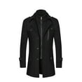 thumbnail image 1 of Dovford Trench Coat Men Single Breasted Wool Blend Coat Mid Length Pea Coat Notch Lapel Jacket Business Casual Overcoat 2025, 1 of 4