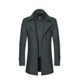 thumbnail image 1 of Dovford Trench Coat Men Single Breasted Wool Blend Coat Mid Length Pea Coat Notch Lapel Jacket Business Casual Overcoat 2025, 1 of 4
