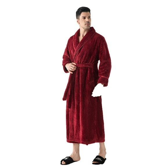 Dovford Unisex Mens Womens Plush Fleece Robe, Cozy Warm Bathrobe Fuzzy Female Spa Robe With Pockets