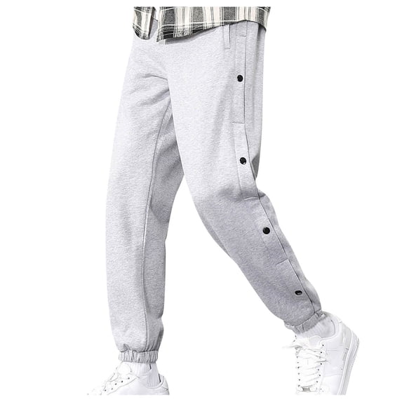 Dovford Unisex Tearaway Pants with 2 Side Zippers Snaps for Post Surgery Men Cotton Rip Off Breakaway Pant for Hip Replacement