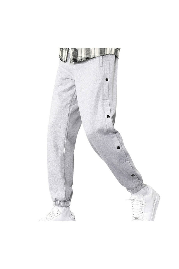 Unisex Tearaway Pants with 2 Side Zippers Snaps for Post Surgery Men Cotton Rip Off Breakaway Pant for Hip Replacement