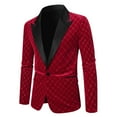 thumbnail image 1 of Dovford Velvet Blazer for Men Slim Fit One Button Sport Coat Tuxedo Jacket for Prom Wedding Party Dinner, 1 of 3