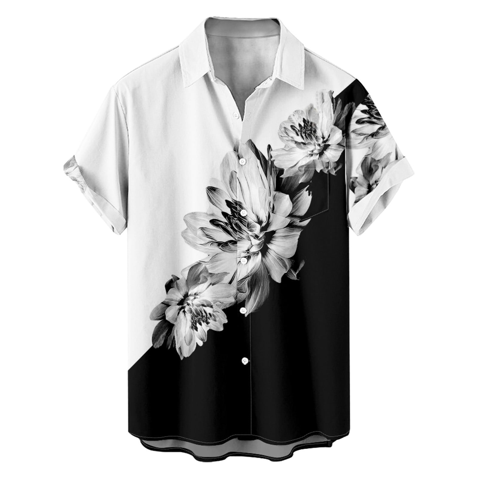 Dovford Vintage Bowling Shirt for Men Aloha Shirt Men Short Sleeve