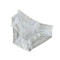 thumbnail image 1 of Dovford Women Embroidered Solid Panty,Sheer Waist Mesh Hipster,Graphic Lace Trim Breathable Underpants,Cute Bow Invisible Underwear, 1 of 4