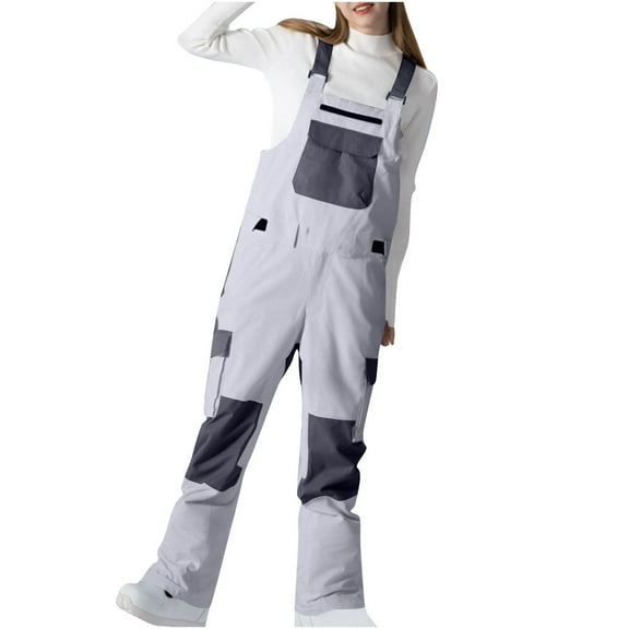 Dovford Women and Mens Snow Bibs Adjustable Overalls Pants Wear-resistant Bib Hiking Climbing Insulated Ski Pants