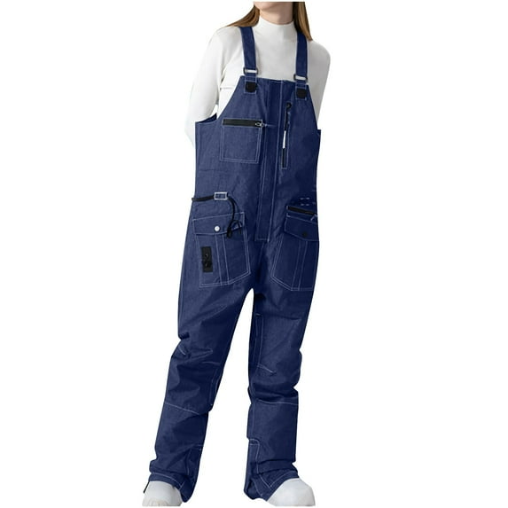 Dovford Women and Mens Snow Bibs Adjustable Overalls Pants Wear-resistant Bib Hiking Climbing Insulated Ski Pants