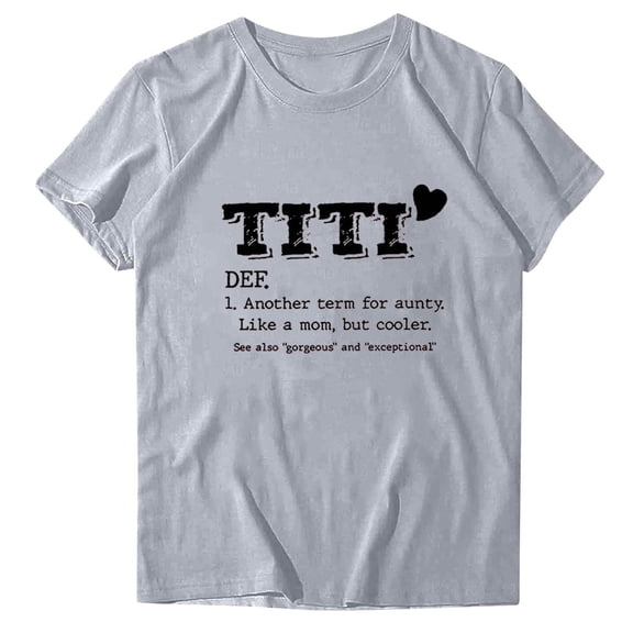Dovford Women's Aunt Gift T Shirt with Funny Saying TITI TEE TEE Printed Graphic Short Sleeve Novelty Auntie Tops