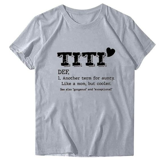 Dovford Women's Aunt Gift T Shirt with Funny Saying TITI TEE TEE Printed Graphic Short Sleeve Novelty Auntie Tops