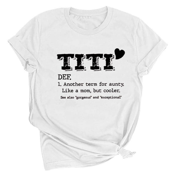 Dovford Women's Aunt Gift T Shirt with Funny Saying TITI TEE TEE Printed Graphic Short Sleeve Novelty Auntie Tops