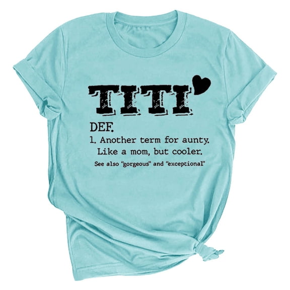 Dovford Women's Aunt Gift T Shirt with Funny Saying TITI TEE TEE Printed Graphic Short Sleeve Novelty Auntie Tops
