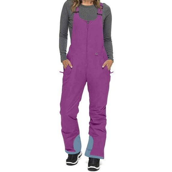 Dovford Women's Insulated Waterproof Ski Bib Overalls Winter Snowboarding Pants Overalls Adjustable Shoulder Strap Jumpsuit