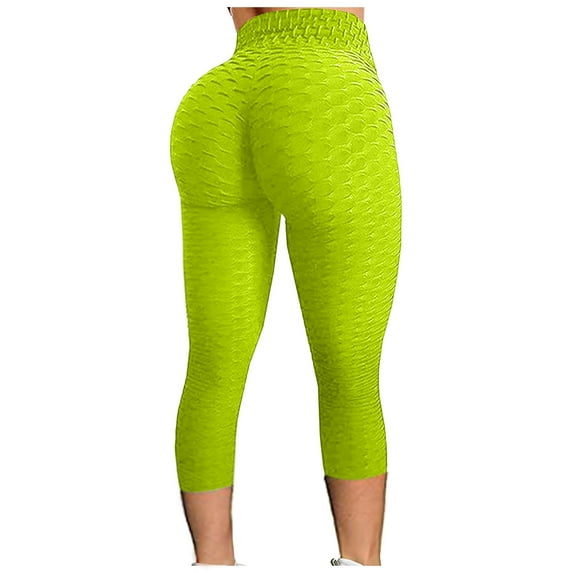 Dovford Womens High Waist Textured Workout Leggings Booty Scrunch Yoga Pants Slimming Ruched Tights