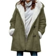 thumbnail image 1 of Dovford Womens Horn Button Coat Winter Thicken Jacket Solid Double Breasted Pea Coat Fleece Warm Jacket Lightweight Jacket 2025, 1 of 4