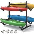 thumbnail image 1 of Dovov Freestanding Kayak Storage Rack with Wheels, Adjustable Double-Sided Kayak Rack Heavy Duty Kayak Stand Rolling Canoe Stand, Holds 4 Kayaks, 2 Levels, 1 of 10