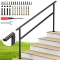thumbnail image 1 of Dovov Handrail for Outdoor Steps, 4-5 Steps Outdoor Stair Railing Wrought Iron Hand Rails Indoor Outdoor Staircase Handrails for Concrete Steps or Wooden Stairs, 1 of 10