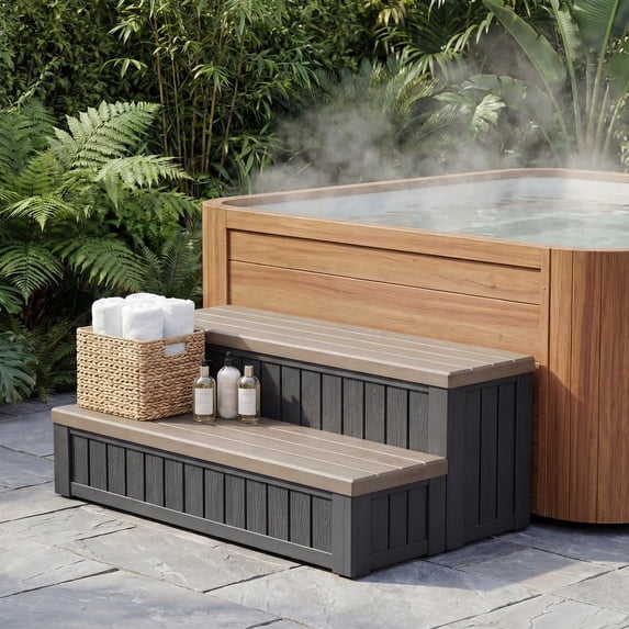 Dovov SPA Hot Tub Steps with Storage, Anti-Slip SPA Steps 36.6
