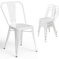 thumbnail image 1 of Dovov Metal Dining Chairs Set of 4, Stackable Patio Chairs Modern Outdoor Metal Chairs Trattoria Chair for Bistro Cafe Restaurant, White, 1 of 9