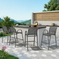 thumbnail image 1 of Dovov Outdoor Bar Stools Set of 4, Patio Bar Height Stool Outdoor Textilene Bar Chairs All Weather Patio Barstools for Garden Poolside Backyard Balcony Porch Lawn Deck, Gray, 1 of 10