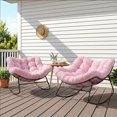 thumbnail image 1 of Dovov Outdoor Rocking Chairs Set of 2, Oversized Papasan Rocking Chairs with Cushion, Outdoor Oversized Rocker Recliner for Porch Patio Garden Backyard Lawn Deck Balcony Living Room Bedroom, Pink, 1 of 9