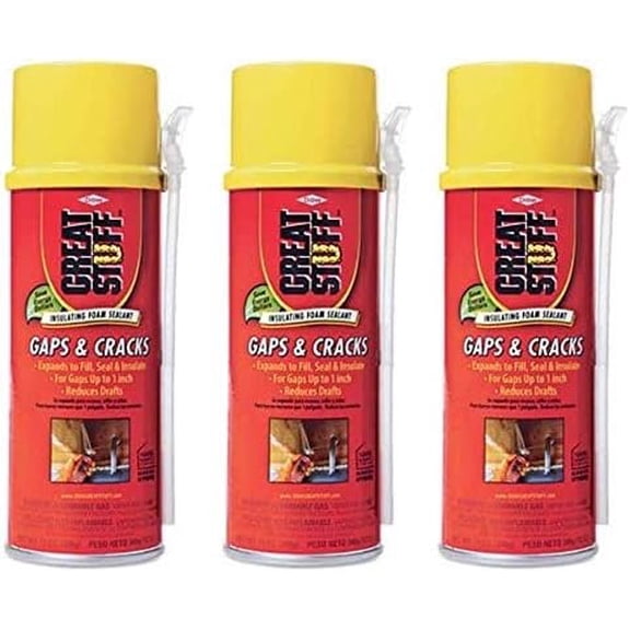 Dow Insulating Foam Sealant 157901 - Insulated, Spray, Indoor/Outdoor - 3 Pack, 12 oz