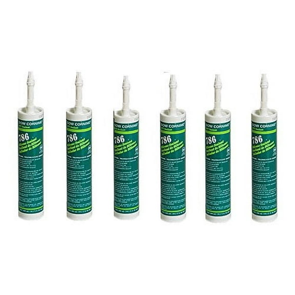 Dow Corning 786 Translucent White Silicone RTV Sealant 6 Pack